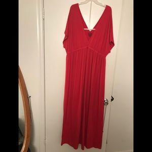 Comfy maxi dress with deep v neckline